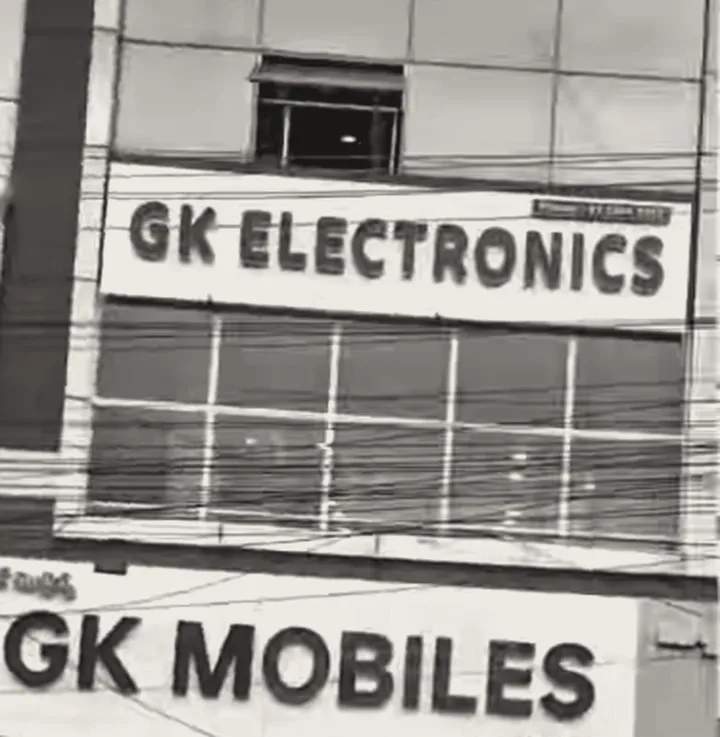 The GK Mobiles and GK Electronics storefront on RTC Complex Road, Kakinada